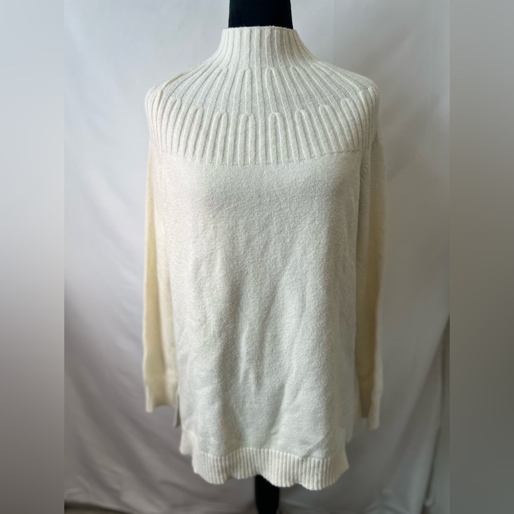 Anthropologie Welford Ivory Mock‎ Neck Sweater Size M